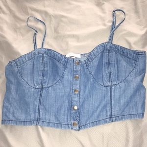 Crop cami denim top